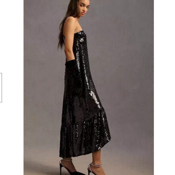 Anthropologie Maeve XL NWT One-Shoulder Sequin Dress Disco Party Cocktail New - Picture 3 of 9